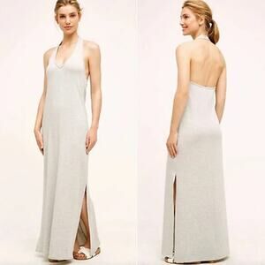 Anthropologie Saturday Sunday Resort‎ Vacation Lounge Plunge Halter Maxi Dress M